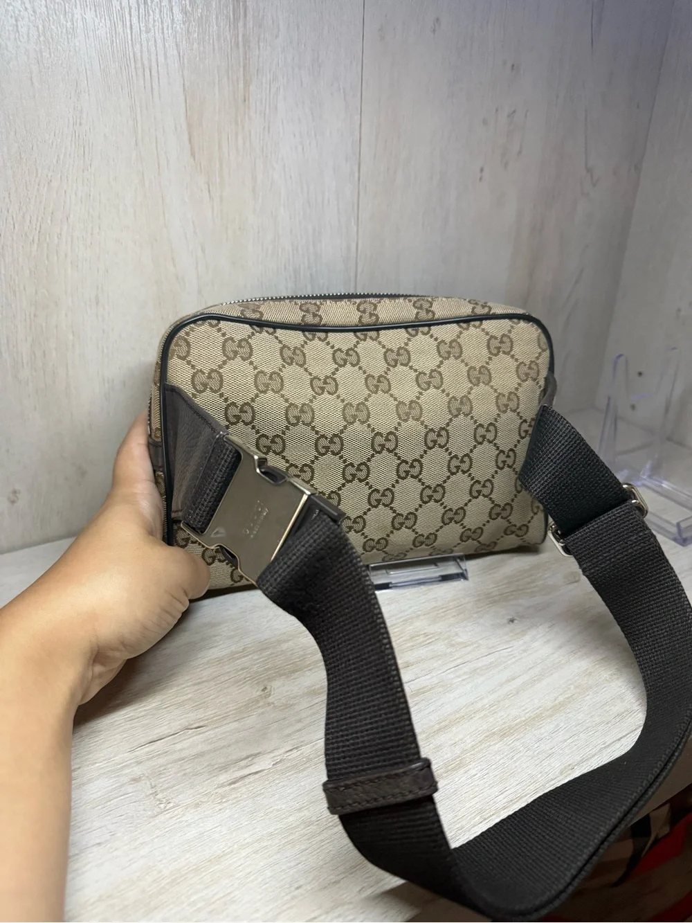 Gucci Beige GG Canvas Belt Bag